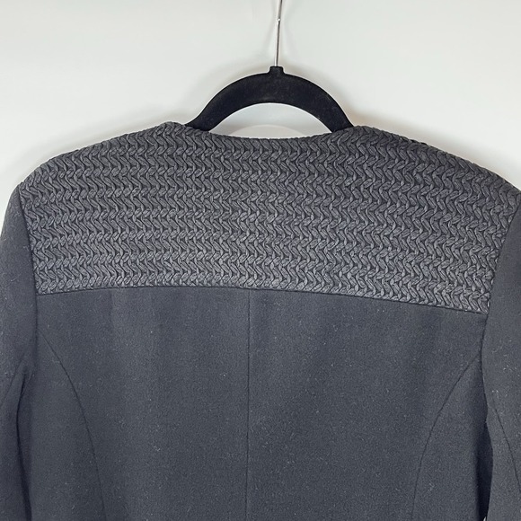 Eileen Fisher 100% Wool Round Neck Full Zip Collarless Career Blazer Jacket PM - Picture 4 of 11